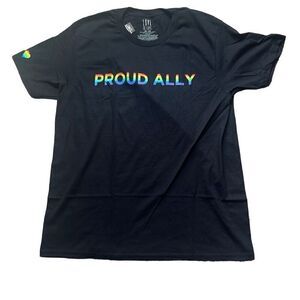 Rue 21 Love Is Love Proud Ally Mens XL Graphic T Shirt Black Short Sleeve NWT